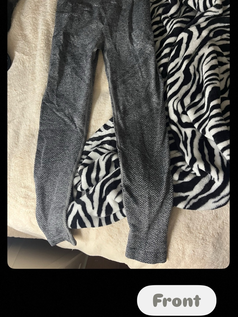 Gray Textured Leggings with butt scrunch